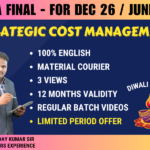 CMA FINAL STRATEGIC COST MANAGEMENT REGULAR (SCM) || CC917