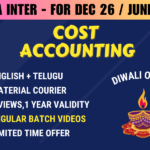 CMA INTER COST ACCOUNTING REGULAR || CC717