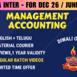 CMA INTER MANAGEMENT ACCOUNTING REGULAR || CC721