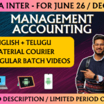 CMA INTER MANAGEMENT ACCOUNTING REGULAR || CC721