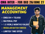 CMA INTER MANAGEMENT ACCOUNTING REGULAR || CC748