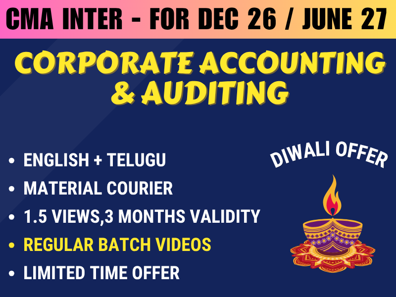23 CMA INTER CORPORATE ACCOUNTING AND AUDITING REGULAR || CC746 - Image 1