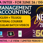 CMA INTER MANAGEMENT ACCOUNTING REGULAR || CC748