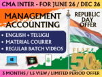 CMA INTER MANAGEMENT ACCOUNTING REGULAR || CC748