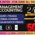 CMA INTER MANAGEMENT ACCOUNTING REGULAR || CC748