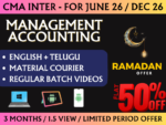 CMA INTER MANAGEMENT ACCOUNTING REGULAR || CC748