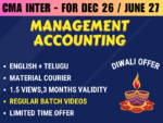 CMA INTER MANAGEMENT ACCOUNTING REGULAR || CC748