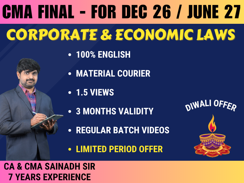 6 CMA FINAL CORPORATE AND ECONOMIC LAWS REGULAR (CEL) || CC961 - Image 1