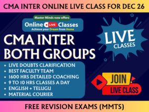 CMA INTER REGULAR LIVE CLASSES BOTH GROUPS  || CC701