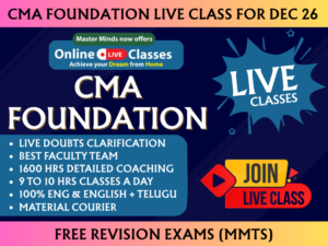 CMA FOUNDATION LIVE CLASSES REGULAR || CC580