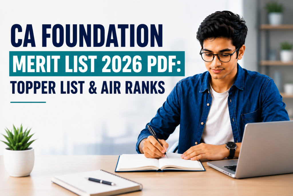 CA Foundation Merit List 2026 and Toppers List PDF